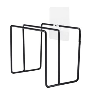 Wall-mounted Self-adhesive Chopping Board Rack Stainless Steel Layers Cutting Kitchen Restaurant Indispensable (Black)
