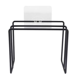 Wall-mounted Self-adhesive Chopping Board Rack Stainless Steel Layers Cutting Kitchen Restaurant Indispensable (Black)