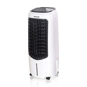 honeywell 194 cfm compact spot fan & humidifier, indoor portable evaporative air cooler, (white)