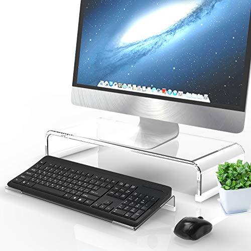 Richboom Acrylic Monitor Stand, 20.5'', Clear Monitor Riser Computer Stand Laptop Stand