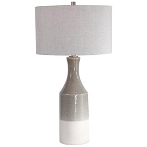 uttermost savin gray and ivory ceramic lamp