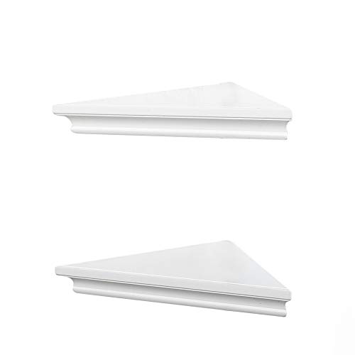 AHDECOR White Corner Shelves, Easy-to-Install Floating Corner Shelves for Home Décor, Ideal for Displaying Keepsakes, 2-Pack