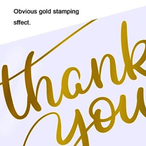 Supla 102 Sets Gold Foil Thank You Cards Bulk with Envelopes Stickers Thank You Notes 3 Designs Blank Thank You Note Cards Greeting Cards 4" x 6" for Weddings Baby Shower Bridal Shower