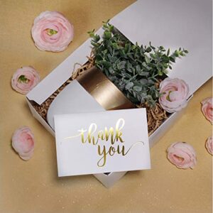 Supla 102 Sets Gold Foil Thank You Cards Bulk with Envelopes Stickers Thank You Notes 3 Designs Blank Thank You Note Cards Greeting Cards 4" x 6" for Weddings Baby Shower Bridal Shower