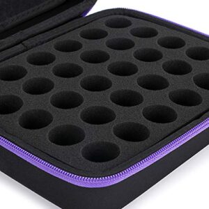 Hipiwe Hard Shell Essential Oil Carrying Case 30 Bottles EVA Essential Oils Storage Bag - Perfect for Essential Oils Bottle with Foam Insert (Black + Purple)