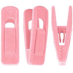 trgowaul blush pink velvet hangers clips, pants hangers velvet clips, strong finger clips perfect for thin velvet hangers (20 pcs, blush)