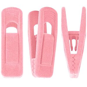 Trgowaul Blush Pink Velvet Hangers Clips, Pants Hangers Velvet Clips, Strong Finger Clips Perfect for Thin Velvet Hangers (20 Pcs, Blush)