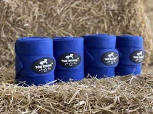 tgw riding horse polo leg wraps, 4-pack (royal blue)(4.73inchesx118inches)