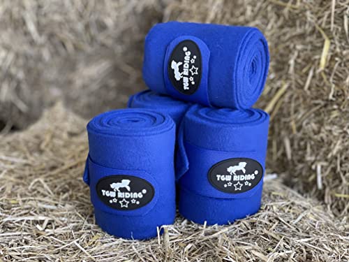 TGW RIDING Horse Polo Leg Wraps, 4-Pack (Royal Blue)(4.73inchesX118inches)