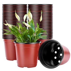 vivosun 50pcs 6 inch planter nursery pots, plastic pots for flower seedling