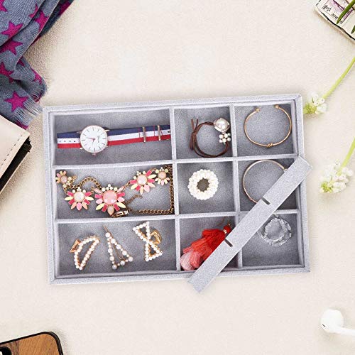 AUTOARK Ice Velvet Stackable Jewelry Tray Showcase Display Organizer,Set of 3,AJ-075