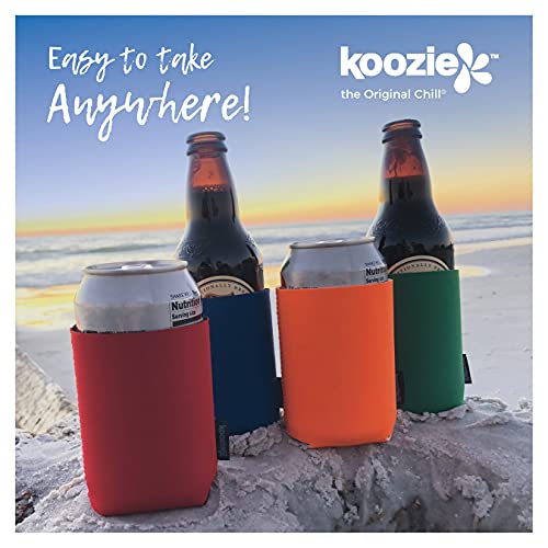 KOOZIE Neoprene Beer Can Cooler - Blank Bulk Insulated Drink Holder for Cans and Bottles - DIY Personalized Gifts for Bachelorette Parties, Weddings, Birthdays (12 Pack, Black)