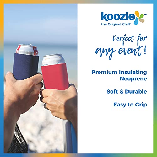 KOOZIE Neoprene Beer Can Cooler - Blank Bulk Insulated Drink Holder for Cans and Bottles - DIY Personalized Gifts for Bachelorette Parties, Weddings, Birthdays (12 Pack, Black)