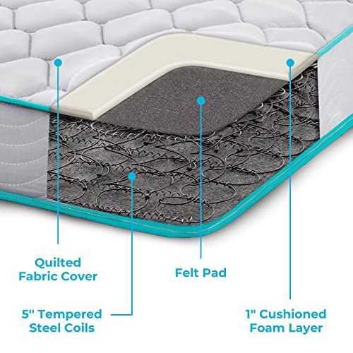 Linenspa 6-Inch Innerspring Mattress - Twin + 14-Inch Folding Platform Bed Frame