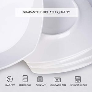 Cutiset Porcelain Dessert, Salad Plates, Set of 6 , White ( 7 inch, Square)