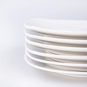 Cutiset Porcelain Dessert, Salad Plates, Set of 6 , White ( 7 inch, Square)