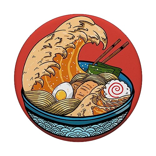 Great Ramen Wave Kanagawa Japanese Noodles Anime Food Gift PopSockets Standard PopGrip