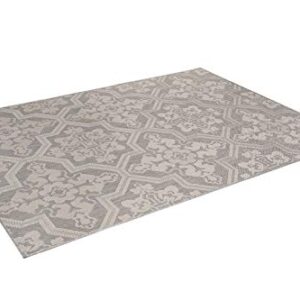 HOMEGNOME Indoor Outdoor Portico Area Rug (8'x10', Silver Grey)