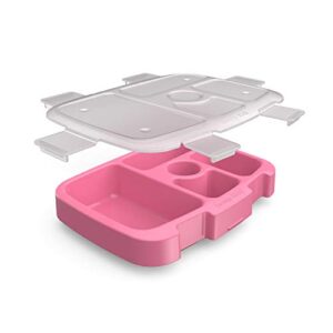 Bentgo® Kids Prints Tray with Transparent Cover - Reusable, BPA-Free, 5-Compartment Meal Prep Container with Built-In Portion Control for Healthy Meals At Home & On the Go (Pink Dots)