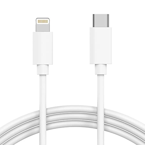 TALK WORKS USB C to Lightning Cable iPhone Charger 3ft Short Heavy Duty Cord - Fast Charging Power Delivery PD MFI Certified for Apple iPhone 13, 12, 11, XR, XS, X, 8, 7, 6, 5, SE, iPad - White