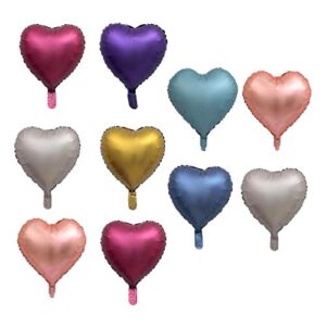 10pcs heart foil balloons helium mylar balloons party balloons for wedding baby shower birthday decoration 10inch - colorful