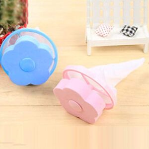 Connoworld Laundry Ball Flower Shape Washing Machine Hair Removal Laundry Ball Floating Filter Mesh Bag Pink