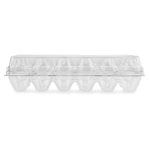 Clear Plastic Egg Cartons (20-Pack); Tri-Fold Containers for One Dozen Eggs