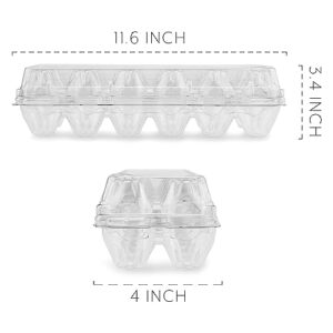 Clear Plastic Egg Cartons (20-Pack); Tri-Fold Containers for One Dozen Eggs