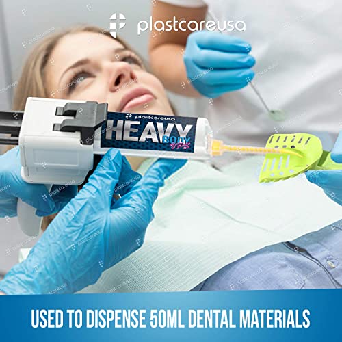 50ml Dental Impression Material Gun - 1:1/2:1 AB Impression Mixing Cartridge Dispensing Gun - Epoxy Glue Dispenser by PlastCare USA