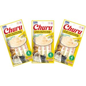 inaba churu chicken with cheese recipe lickable purée natural cat treats 12 tubes
