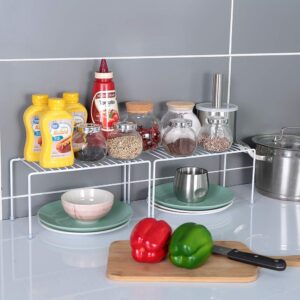 yaenoei Kitchen Shelves, Cabinet Organization Mini Storage Shelf, White,Set of 2