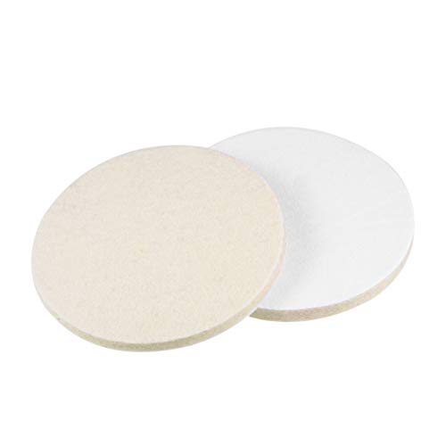 uxcell 5 Inch Wool Felt Polishing Pad, Buffing Wheel Polish Pad, Flocking Hook & Loop Back for Random Orbital Sander 2pcs