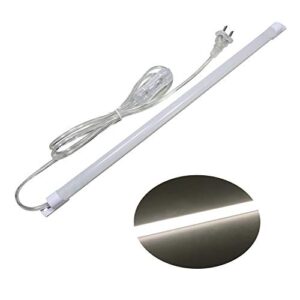 stbtech 110v under cabinet lights,17inch led under counter lighting with 6foot plug cable,reading desk lamp for kitchen/shelf, plastic (naturally white 4000k)
