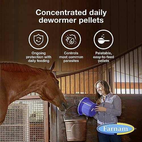 Farnam PyrantelCare Daily Horse Dewormer 2.11% (Pyrantel Tartrate) for Horses of All Ages, Equine Anthelmintic, Continuous Protection Against Small Stronglyes, Ascardis and Pinworms, 10 lbs