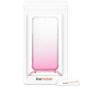 kwmobile Crossbody Case Compatible with Apple iPhone SE (2022) / iPhone SE (2020) / iPhone 8 / iPhone 7 Case Strap - Bicolor Dark Pink/Transparent