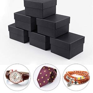 Black Gift Box, Dedoot Pack of 6 Square Watch Gift Box with Lids, 4.13x4.13x2.87 Inch Kraft Paper Watch Box Bridesmaid Proposal Gift Boxes for Tie Jewelry, Small Gifts Box for Presents, Christmas, Wedding Party