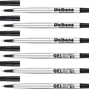 Unibene Parker Compatible Rollerball Refill 6 Pack, 0.7mm Medium Point - Black, Smooth Writing Replaceable German Gel Ink Pen Refills for IM Sonnet Urban Pens