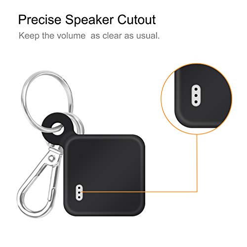 Fintie Silicone Case with Carabiner Keychain for Tile Pro (2020 & 2018), Anti-Scratch Lightweight Soft Protective Sleeve Skin Cover, Black