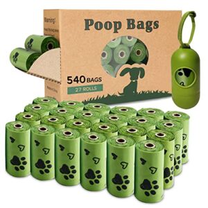 yingdelai dog poop bag, biodegradable - 540 count dog waste bags with dispenser, extra thick strong leak proof doggy poop bags| scented