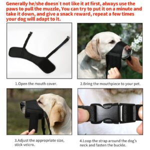 HEELE Dog Muzzle,Soft Nylon Muzzle Anti Biting Barking Chewing,Air Mesh Breathable Drinkable Adjustable Loop Pets Muzzle for Small Medium Large Dogs 4 Colors 4 Sizes