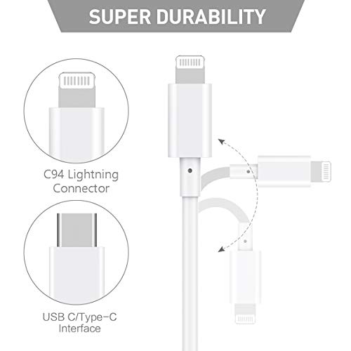 Suswillhit USB C to Lightning Cable 3Ft Apple MFi Certified Power Delivery Fast Charger Cord for iPhone 12/12 Mini/12 Pro/12 Pro Max/11 Pro/11 Pro Max/X/XS/XR/XS Max/8/8 Plus/iPad/AirPods