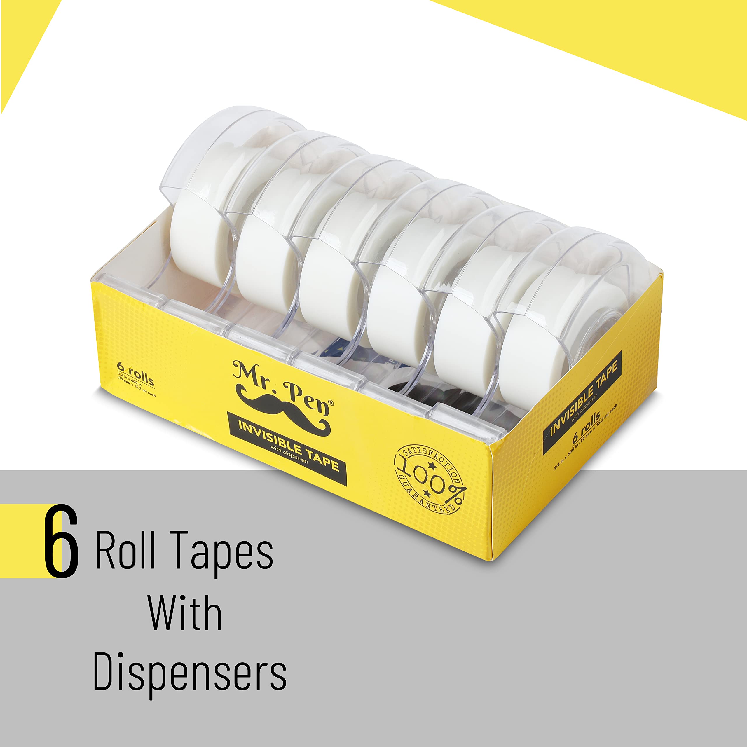 Mr. Pen Tape Refill with Dispenser, Pack of 6