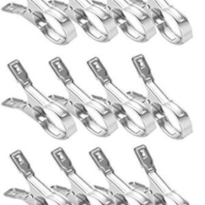 Beach Towel Clips, 12 Pcs 5.5 Inch Length Stainless Steel Mental Clips for Quilt, Beach Towel, Blankets, Clothes, Skirts, Pool Cover, Photos (5.5 inch 12 pcs)