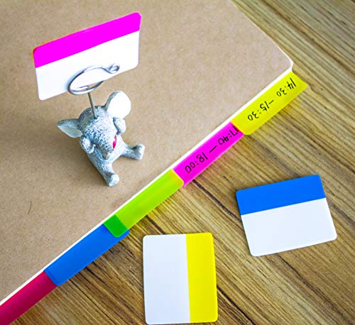 500 Pieces Tabs 2 Inch Sticky Index Tabs, Writable and Repositionable File Tabs Flags Colored Page Markers Labels for Reading Notes, Books and Classify Files, 21 Sets 10 Colors (Index Tabs)