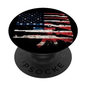 usa flag guns weapons rifles 2a amendment fathers day gift popsockets popgrip: swappable grip for phones & tablets popsockets standard popgrip