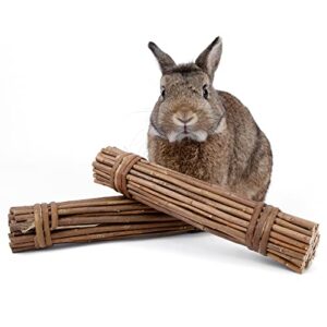 niteangel willow mega munch sticks for rabbits chinchilla guinea pigs - small animal treat chew toys - 2 packs