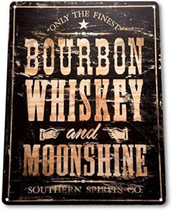 srongmao bourbon whiskey moonshine retro weathered wall decor bar man cave metal tin sign 8x12in