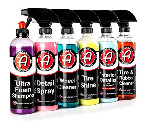 Adam's Elite 6 Pack - Our Top Selling Car Detailing Products Bundled Together - Clean, Shine & Protect Your Interior, Wheels, Tires & Paint (Elite)