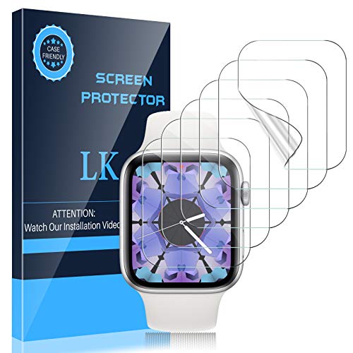 LK 6 Pack Screen Protector Compatible for Apple Watch Series 6 5 4 44mm and Apple Watch Series 3 2 1 42mm, Self-Healing, Max Coverage, Advanced TPU Material, Bubble Free for iWatch 44mm&42mm