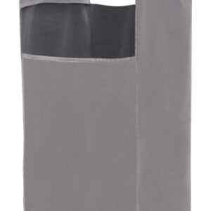 The Fine Living Co. Hanging Laundry Hamper Bag With 2 Strong Metal Removable Hangers For Closet, Wide Open Top Hanging Closet Heavy Clothes Storage Hamper Bin, Durable Space Saving Closet Laundry Bin 16.5"x 10" x 31.5" (Grey)